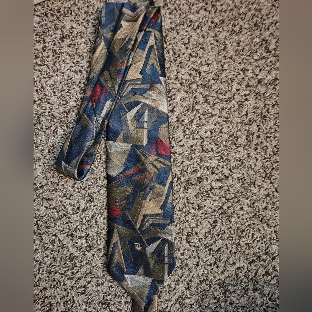 Christian Dior Asymmetrical pattern tie